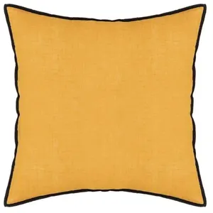 Comparateur de prix : Coussin Linah coton jaune moutarde 45x45cm Atmosphera Créateur D'intérieur