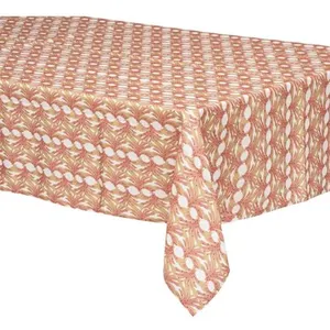 HOMEMAISON Nappe imprimée anti-tâche rose terracotta 140x240 cm Zelie