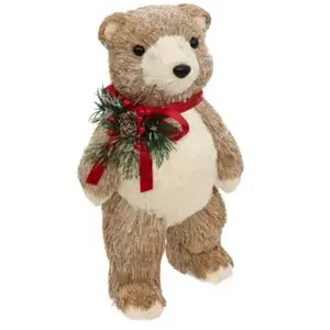 Feeric Light & Christmas Déco de Noël Ours debout 17.5 x 13.5 x H 31 cm pas cher