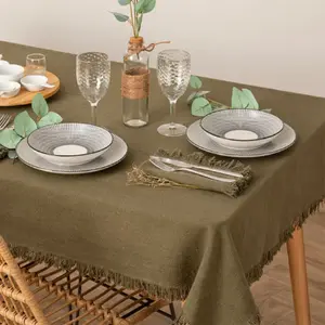 Atmosphera Créateur D'intérieur - Nappe à franges - 100% coton