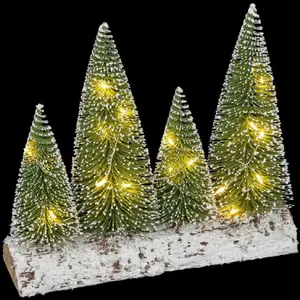 Comparateur de prix : Feeric Lights & Christmas Accessoire Village de Noël "Sapins LED" 20cm Vert