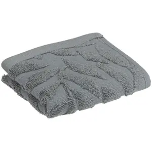 Comparateur de prix : Serviette de toilette - ATMOSPHERA - Cisel - Coton Gris Foncé - 30x50 cm - Tissu Jacquard