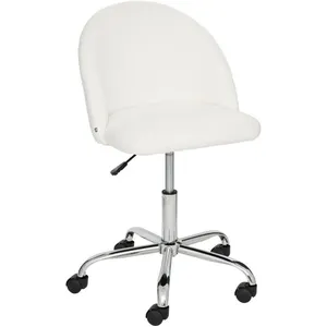 Comparateur de prix : Atmosphera Créateur D'intérieur - Chaise de bureau Geos bouclette blanc