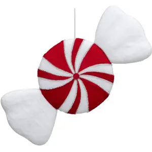 FEERIC LIGHTS & CHRISTMAS Déco de Noël Bonbon rond rouge et blanc H 60 cm pas cher