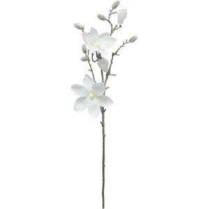 FEERIC LIGHTS & CHRISTMAS Branche décorative spéciale fêtes Magnolia Blanc enneigé H 66 cm pas cher