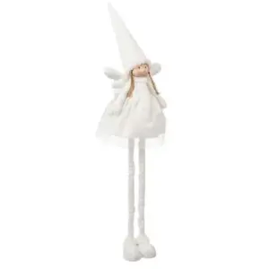 Feeric Light & Christmas Déco de Noël Ange Blanc téléscopique avec bonnet H maxi 120 cm pas cher