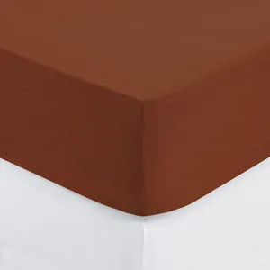 Atmosphera - Drap-Housse Carina en Coton 90x190cm Rose Terracotta pas cher