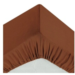 Atmosphera - Drap housse en coton bonnet 30 cm rose terracotta 140x190 cm pas cher