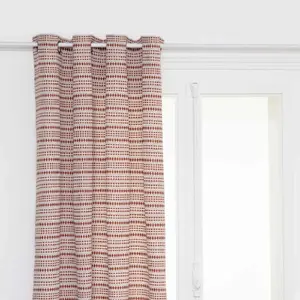 ATMOSPHERA Rideau à oeillets Jacquard Terracotta 130 x 260 cm pas cher