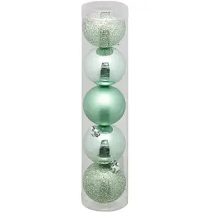 Feeric Light & Christmas Déco de sapin Lot de 5 Boules de Noël D 5 cm - Vert Amande pas cher