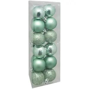 Déco de sapin Lot de 18 Boules de Noël D 3 cm - Vert Amande pas cher