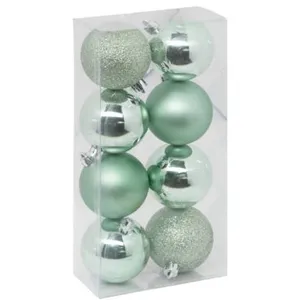 Comparateur de prix : Déco de sapin Lot de 8 Boules de Noël D 7 cm - Vert amande