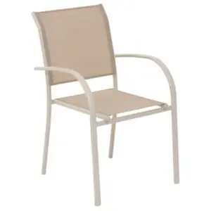 HESPERIDE Fauteuil de jardin Piazza aluminium et polyester lin/argile H.87 cm pas cher