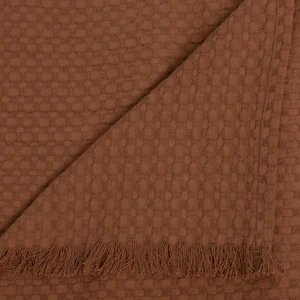 Comparateur de prix : Atmosphera - Jeté de lit Widdy Coton 130x180cm Rose Terracotta