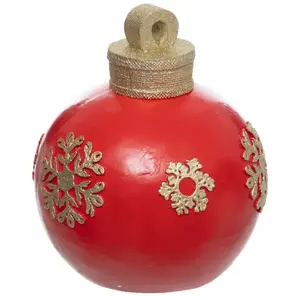 FEERIC LIGHTS & CHRISTMAS Déco de Noël Maxi Boule Rouge et Doré pailleté D 22.5 cmVendu parcarrefour