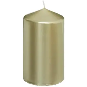 ATMOSPHERA Fééric Lights And Christmas - Bougie Ronde Satin or 335G h 12 cm - Feeric Christmas pas cher