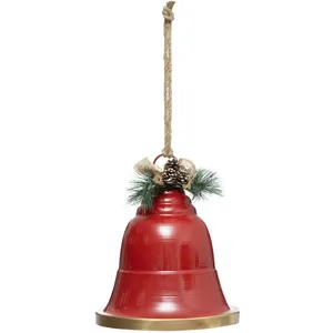 FEERIC LIGHTS & CHRISTMAS Déco de Noël Cloche en Métal Rouge H 66 cm pas cher