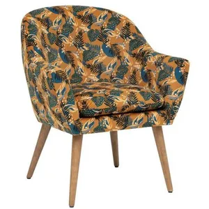 Fauteuil ""Sango"" ocre - Atmosphera createur d'interieur - Ocre pas cher