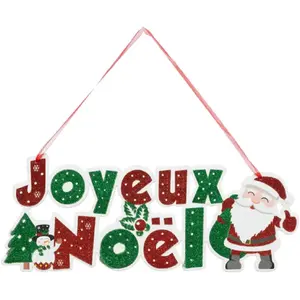 Déco de Noël à suspendre Pancarte Joyeux Noël L 45 cm pas cher
