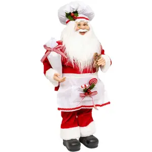 Père Noël en habit de Patissier H 60 cm pas cher