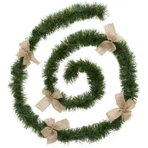Guirlande de Noël large 10 cm Verte avec 5 Noeuds Longueur 2.7 mètres pas cher