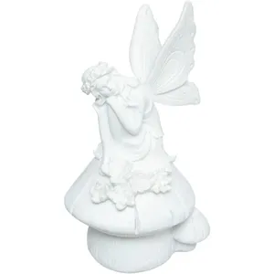 Déco de Noël Fée en résine Blanche h 25 cm - Feeric Christmas pas cher