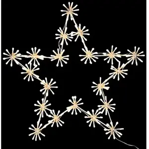 Déco lumineuse Étoile en métal blanc 200 LED Blanc chaud H 60 cm pas cher