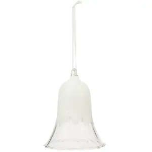 Atmosphera Créateur D'intérieur - Décoration de sapin verre cloche pailletée blanc 10cm