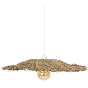 Suspension Yoni roseau D58cm - Atmosphera createur d'interieur - Beige pas cher
