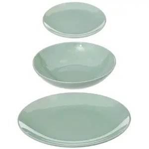 Comparateur de prix : PARIS PRIX Service de Table 18 Pièces "Colorama" 26cm Vert Menthe