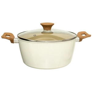 5five - faitout "harmony" d24cm en aluminium forgé beige pas cher