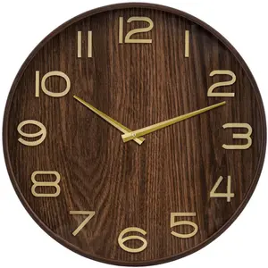 Horloge Ivana bois foncé D55cm - Atmosphera createur d'interieur - Marron pas cher