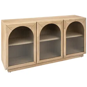 Comparateur de prix : ATMOSPHERA Buffet 3 portes en verre lousada acacia 160x80cm CHERRY_CHERI