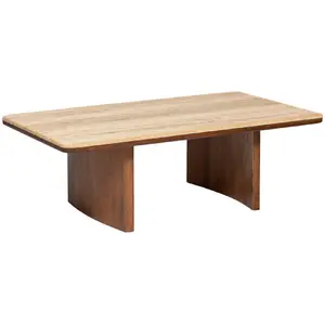 Comparateur de prix : Atmosphera Créateur D'intérieur - Table basse Jivan Travertin bois 120x70cm