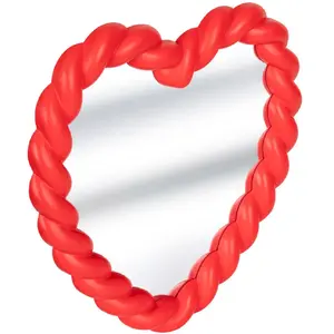 Atmosphera Créateur D'intérieur - Miroir torsadé coeur Twist rouge h40cm pas cher