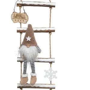 Feeric Light & Christmas Déco de Noël à suspendre 2 Gnomes sur une échelle H 115 cm pas cher