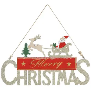 Déco de Noël à suspendre Pancarte Christmas L 35 cm pas cher