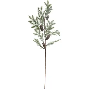 FEERIC LIGHTS & CHRISTMAS Branche décorative spéciale fêtes Sapin avec pommes de pin enneigés H 67 cm