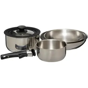 FIVE Batterie de cuisine en inox 6 pièces 28cm argent PARIS pas cher