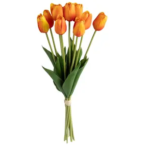 Comparateur de prix : ATMOSPHERA Bouquet artificiel de 10 Tulipes Oranges H 48 cm