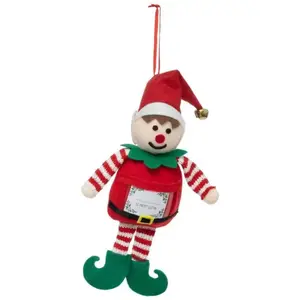 Sujet lutin avec étiquette nom 20cm polyester garçon - Feeric lights &... pas cher