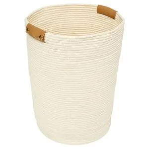 Panier à linge 80L l.44 x L.44 x H.56 cm coloris ivoire, 5Five Duo pas cher