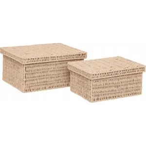 Comparateur de prix : 3S. x Home Lot de 2 boîtes range-documents Kord en papier tressé