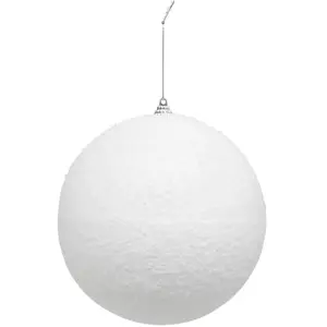 Déco Sapin Boule de Noël XL D 15 cm Blanc enneigé