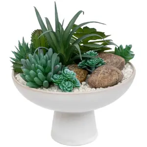 Comparateur de prix : ATMOSPHERA 3S. x Home Composition plantes grasses artificielles - blanc