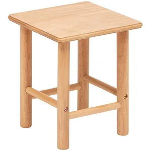 ATMOSPHERA CREATEUR D'INTERIEUR Tabouret Enfant En Bois Naturel Hevea - Beige - L 27 X P 27 X H 32 Cm