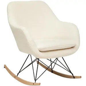Comparateur de prix : Rocking chair bouclette Olmeto Atmosphera - Blanc