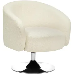 Comparateur de prix : Fauteuil Edith en bouclette H73cm blanc Atmosphera Créateur D'intérieur