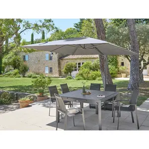 Comparateur de prix : HESPERIDE Parasol décentré Melhia 3x3 m oléfine anthracite Hespéride - Anthracite