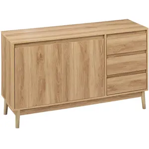 5five - Buffet Placard 3 tiroirs Effet chêne Naturel abana pas cher